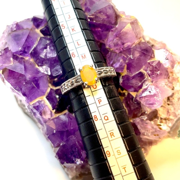 Handmade Opal Ring in Sterling Silver Indie Designer Fiery Ethiopian Opal Ring 7 - Picture 4 of 7